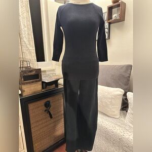 Ralph Lauren Black Ribbed Knit Top (S) and Pants (PS)